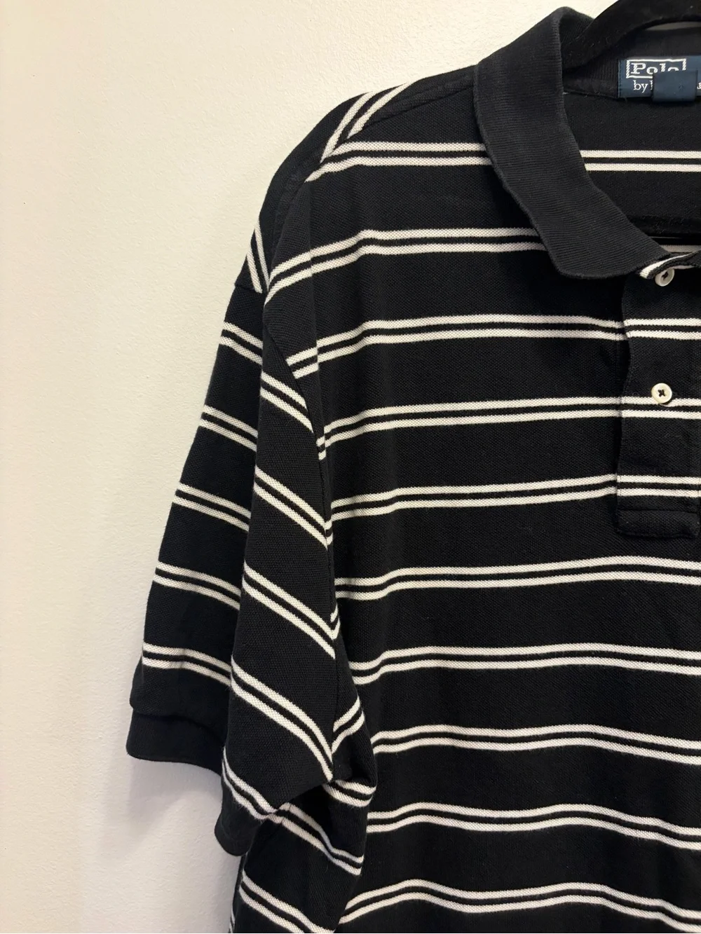 Polo Ralph Lauren Polo Shirt Mens XXL 2XL 100% Cotton Short Sleeve Black White